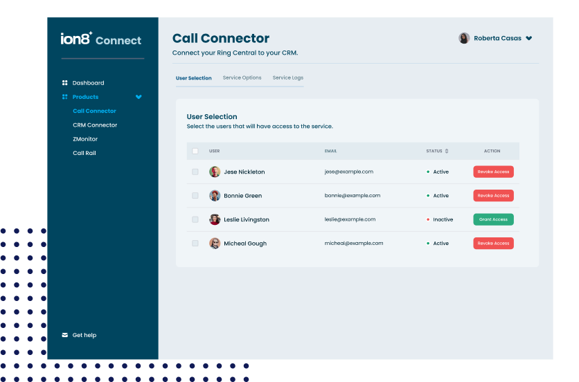 ion8 connect admin dashboard