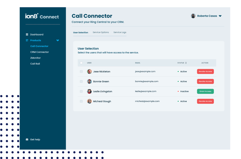 ion8 connect admin dashboard