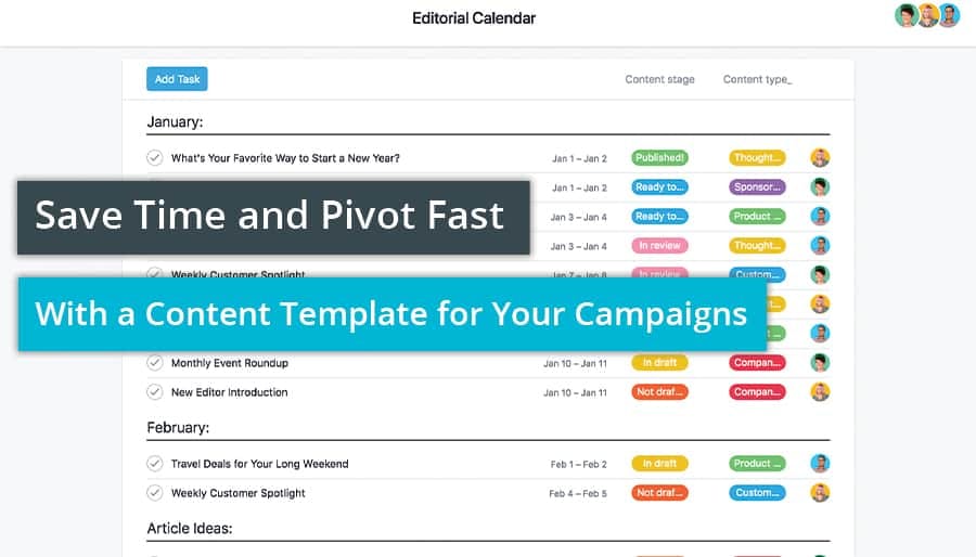 Save Time and Pivot Fast With a Content Template for Your Campaigns